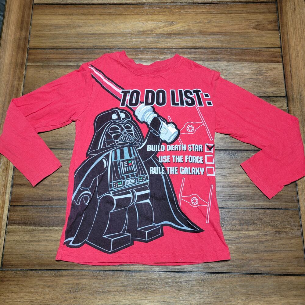 IML Brand Star Wars LS Red Tee "To Do List" Size Medium (7/8)
